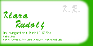 klara rudolf business card