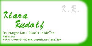 klara rudolf business card